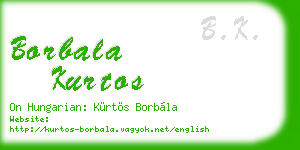 borbala kurtos business card